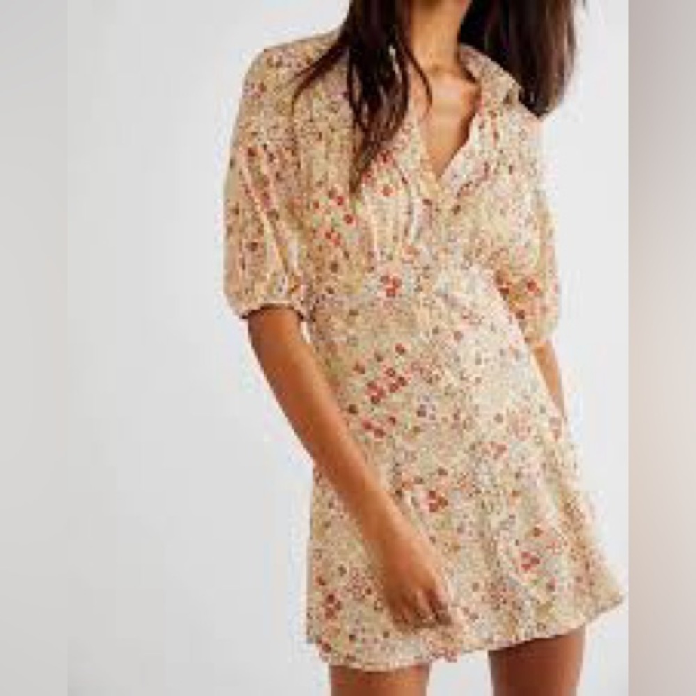 Free People Bonnie Smocked Mini Dress Sz-S